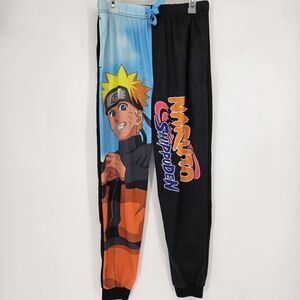 Naruto Shippuden Pants Mens Medium Black Blue Anime Sleep Lounge Joggers Cosplay